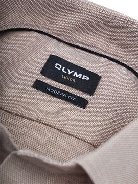Olymp Luxor Short Sleeve Shirt Structure Taupe Product / Detail