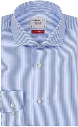 Steppin' Out Extra Long Sleeves Hemd Streifen Hellblau