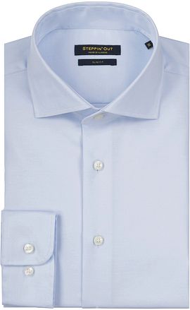 Steppin' Out Skjorte Slim Fit Twill Lyseblå