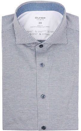 OLYMP Shirt Level 5 24/Seven Pied de Poule Blue