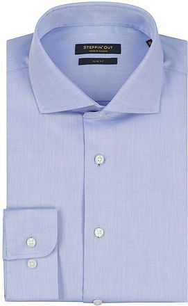 Steppin' Out Skjorte Slim Fit Dobby Lyseblå