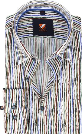 Suitable Shirt Inked Stripes Multicolour