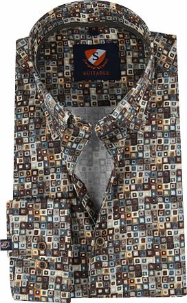 Suitable skjorte med trykkmønster slim-fit