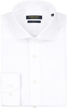 Steppin' Out Overhemd Slim-Fit Twill Wit