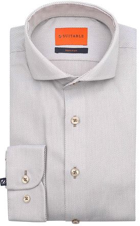 Suitable Shirt Jacquard Luxe Beige