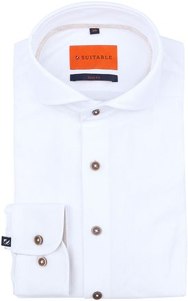 Suitable Chemise Herringbone Blanc