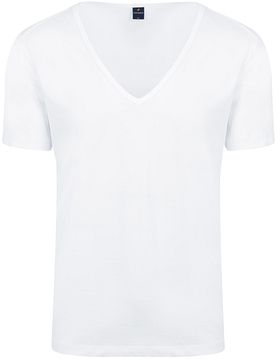 Suitable Vitaru T-Shirt Tiefer V-Ausschnitt Weiß 2-Pack 160-2