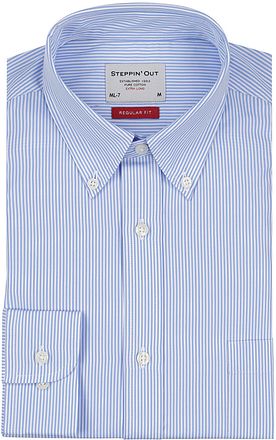 Steppin' Out Extra Long Sleeves Hemd Streifen Hellblau