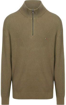 Tommy Hilfiger Big&Tall Half Zip kabelgenser olivengrønn