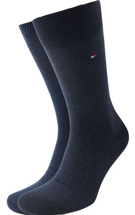 Tommy Hilfiger 2-pack sokker fugleøye blå 001