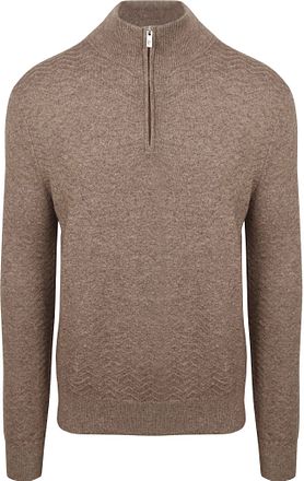 R2 Halfzip-genser Vevd Struktur Taupe