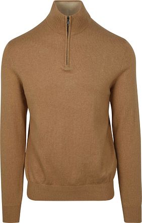 Steppin' Out Half-Zip Pullover Cotton Cashmere Camel