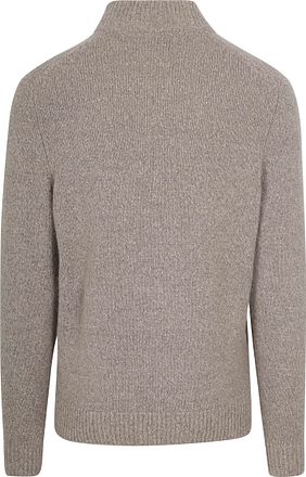 Suitable Half Zip Pullover Boiled Wool Taupe