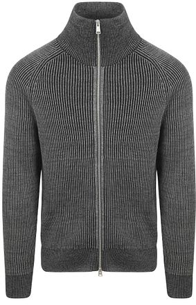 Marc O'Polo Strickjacke Rib Wool Mix Grau