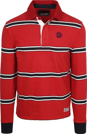 Superdry Rugby Polo Vintage Striper Rød