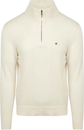 Tommy Hilfiger Halvveis Glidelås Genser Essential Off White