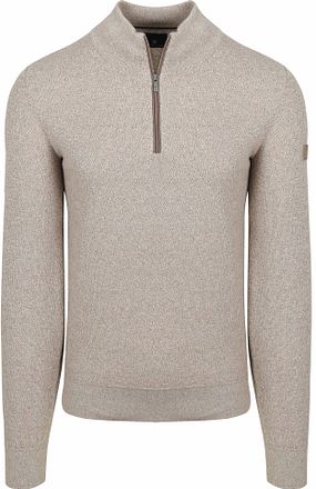State of Art Pull Demi-Zip Beige Chiné