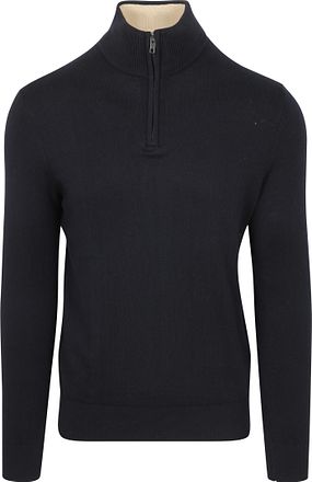 Steppin' Out Halvzip-tröja i bomullskashmir, Blå