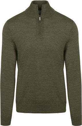 King Essentials "Michael" Half-Zip Genser Merino Army Grønn