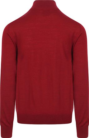King Essentials The Michael Half Zip Pull en Laine Mérinos Rouge
