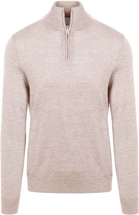 King Essentials The Michael Half Zip Pull Merino Greige