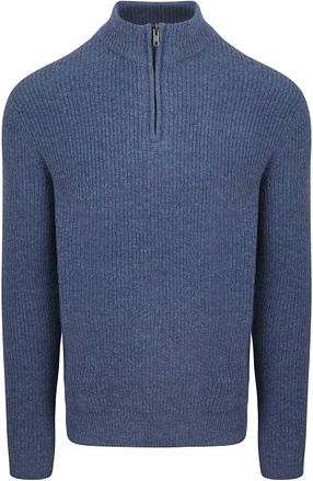 Steppin' Out Half Zip Trui Lamswol Mid Blauw