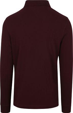 Tommy Hilfiger Langarmet Poloskjorte Bordeaux Slim Fit