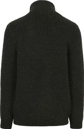 Barbour New Tyne Zip Pullover Wolle Olivgrün