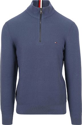 Tommy Hilfiger Half Zip Pullover Structure Blue