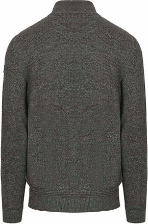 State Of Art Cardigan Struktur Melange Grön