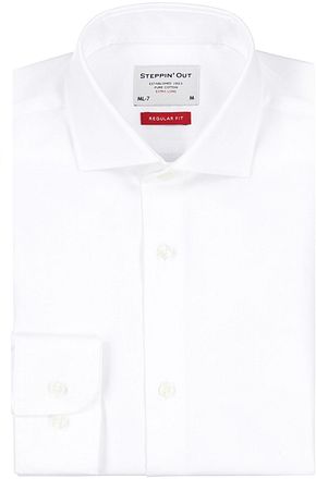 Steppin' Out Extra Long Sleeves Overhemd Twill Wit
