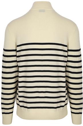 Steppin' Out Pull Demi-Zip Marinière Écru