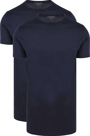 Slater 2-pack T-shirt Basic Extra Long O-neck Navy