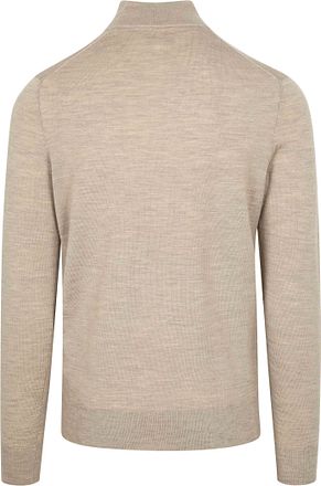 Suitable Merino Half Zip Trui Sand