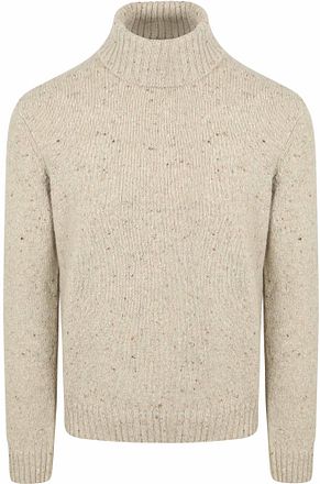 Suitable Rullhalsad Tröja Donegal Tweed Eco Wool Beige