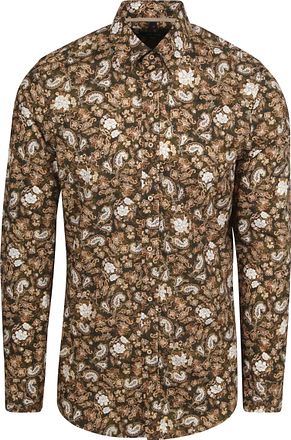 Suitable Skjorta Paisley Grön Beige