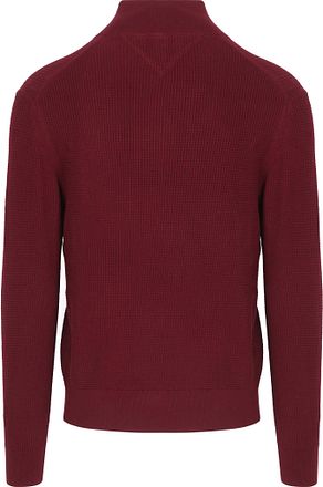 Tommy Hilfiger Half Zip Cable Pullover Bordeaux