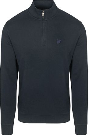 Lyle & Scott Halv Zip Pullover Tonblå
