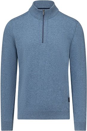 State Of Art Halvveis Zip-genser i ullblanding, melert blått