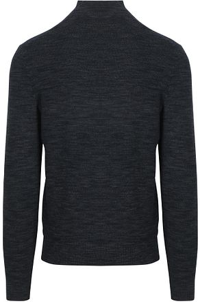 Suitable Tallstickad Tröja med Halv Dragkedja Marinblå