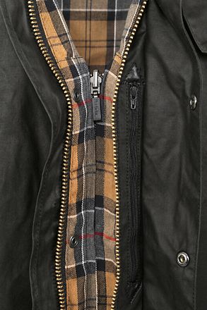 Barbour Border Vaxjacka Grön