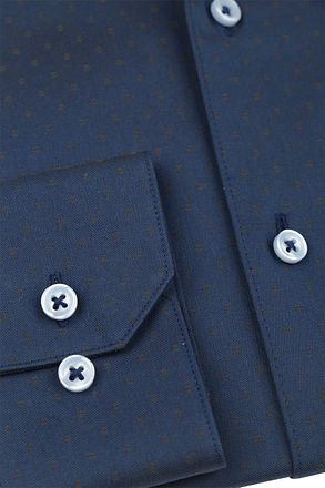 Suitable Hemd Extra Lange Mouwen Jacquard Navy