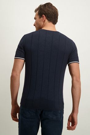 State of Art Knitted T-Shirt Bleu Marine