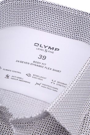 OLYMP Shirt Level 5 24/Seven Print Blue