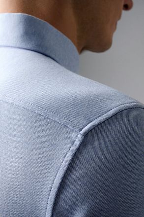 Desoto Essential Overhemd Hai Piqué Lichtblauw