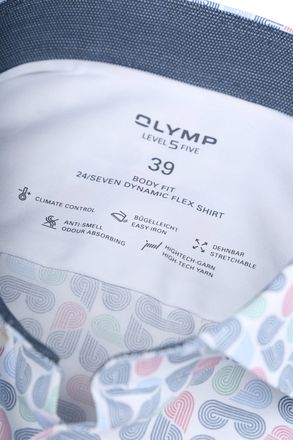 OLYMP Level Five skjorte med tryk, flerfarvet