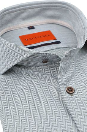 Suitable Herringbone Shirt Green