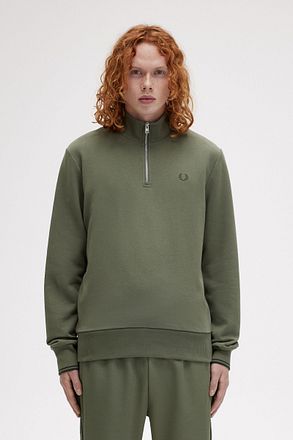 Fred Perry Half Zip Trui Olijfgroen