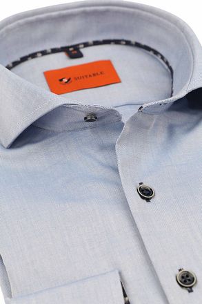 Suitable Twill Hemd Lichtblauw