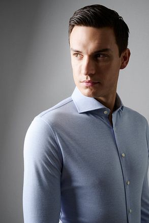 Desoto Essential Shirt Hai Piqué Light Blue